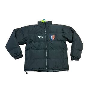 Genuine Result Recycled Mens Puffer Jacket XL Black Recycled Zip Embroidered